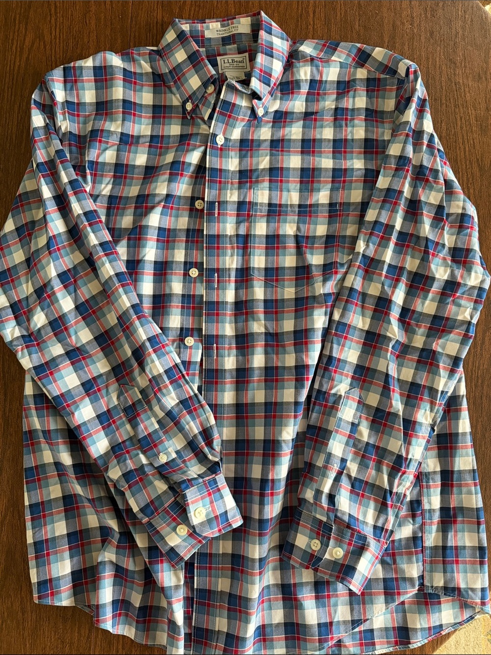 L.L. Bean Men's Button-Down Wrinkle-Free Traditional Fit